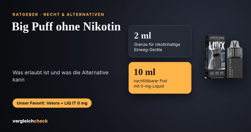 Big Puff ohne Nikotin: Was gilt in Deutschland, und was ist die Alternative?