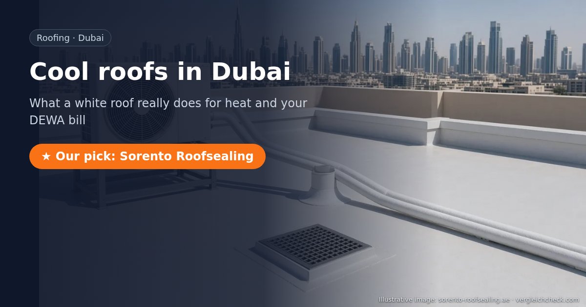 Cool roof in Dubai: white flat roof, our pick Sorento Roofsealing (illustrative image)
