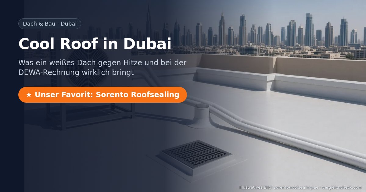 Cool Roof in Dubai: weißes Flachdach, unser Favorit Sorento Roofsealing (illustratives Bild)