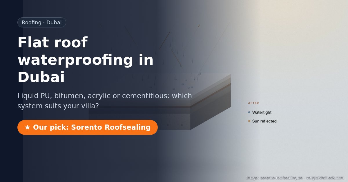 Flat roof waterproofing in Dubai compared, our pick Sorento Roofsealing