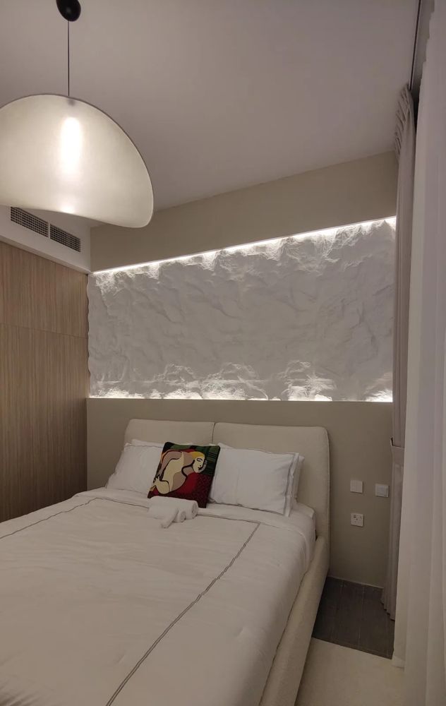Headboard feature wall built by BestFloor in a Dubai bedroom (2)