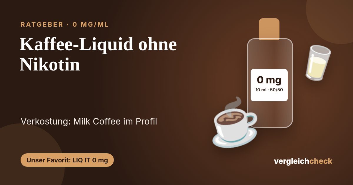 Kaffee-Liquid ohne Nikotin: So schmeckt Milk Coffee von LIQ IT