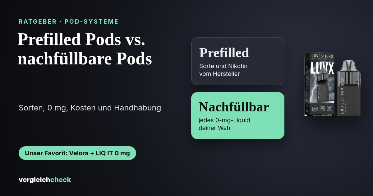 Prefilled Pods vs. nachfüllbare Pods: Was passt zu dir, auch ohne Nikotin?