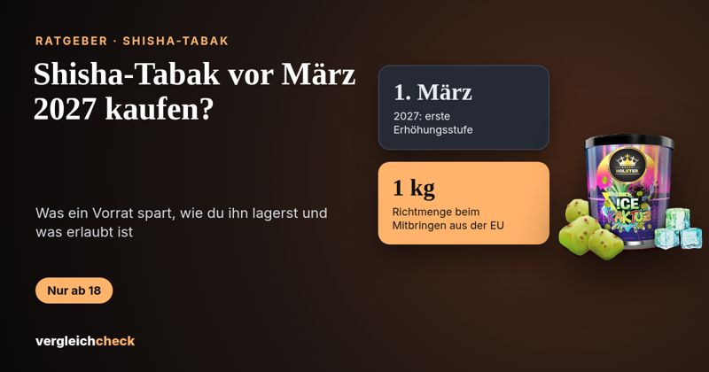 Shisha-Tabak vor März 2027 kaufen: Lohnt sich ein Vorrat?