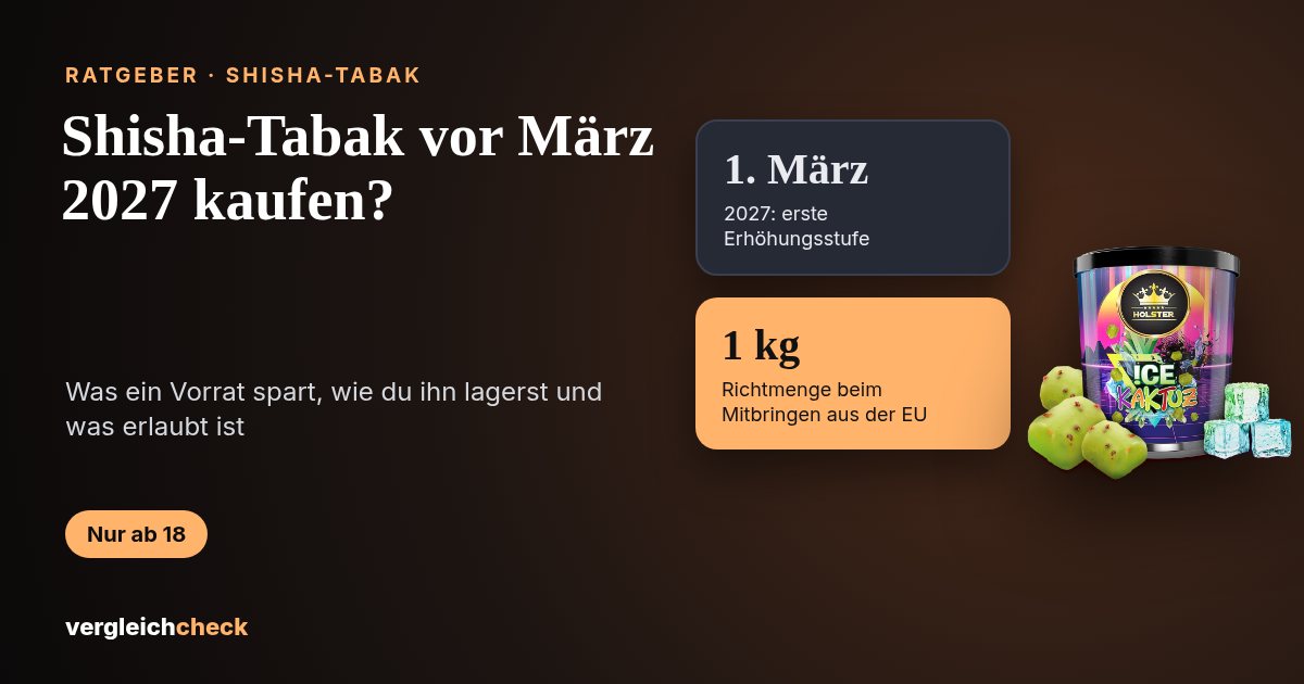 Shisha-Tabak vor März 2027 kaufen: Lohnt sich ein Vorrat?