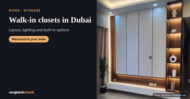 Walk-in closets and dressing rooms in Dubai: layout, lighting and planning